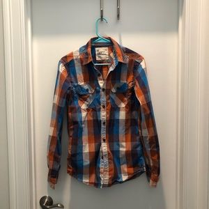 American Eagle Plaid Collard Shirt